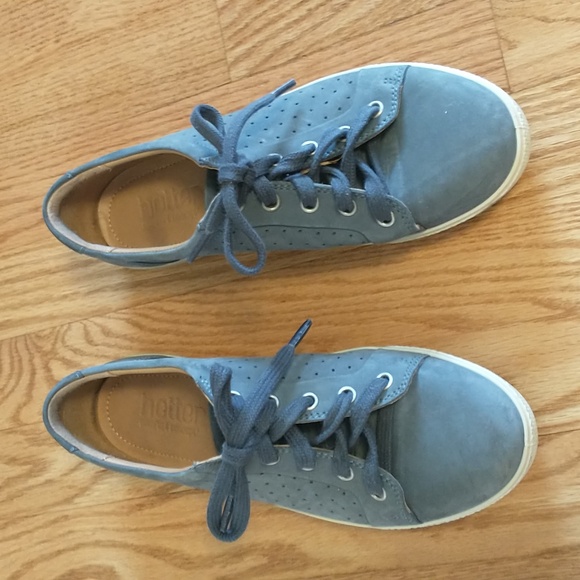 Hotter Brooke STD blue suede round toe lace up oxford sneakers 7 EU 38 - Picture 2 of 5